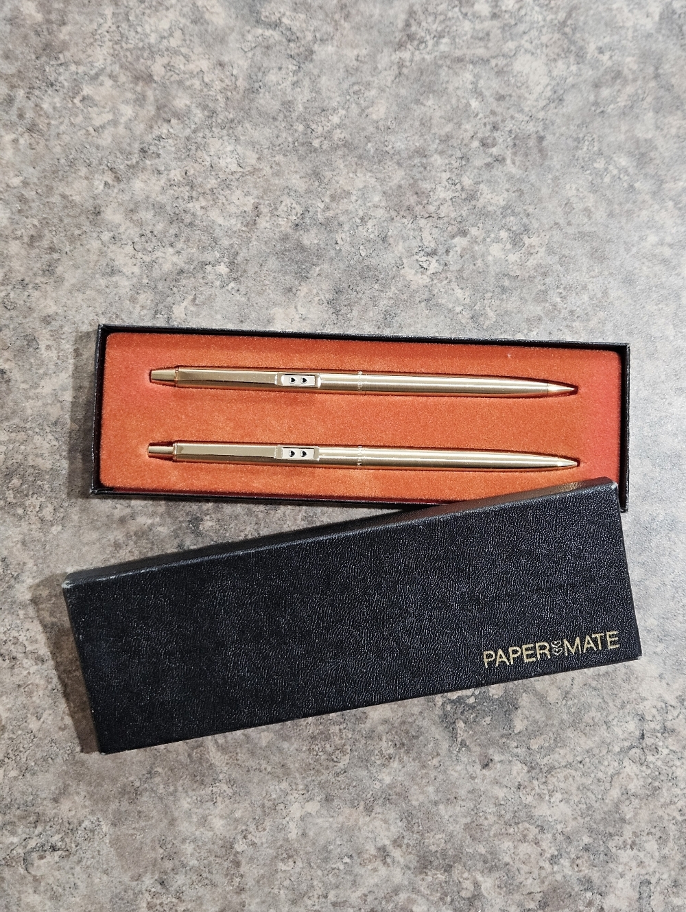 Paper Mate Gold Tone Pen and Pencil Set Vintage